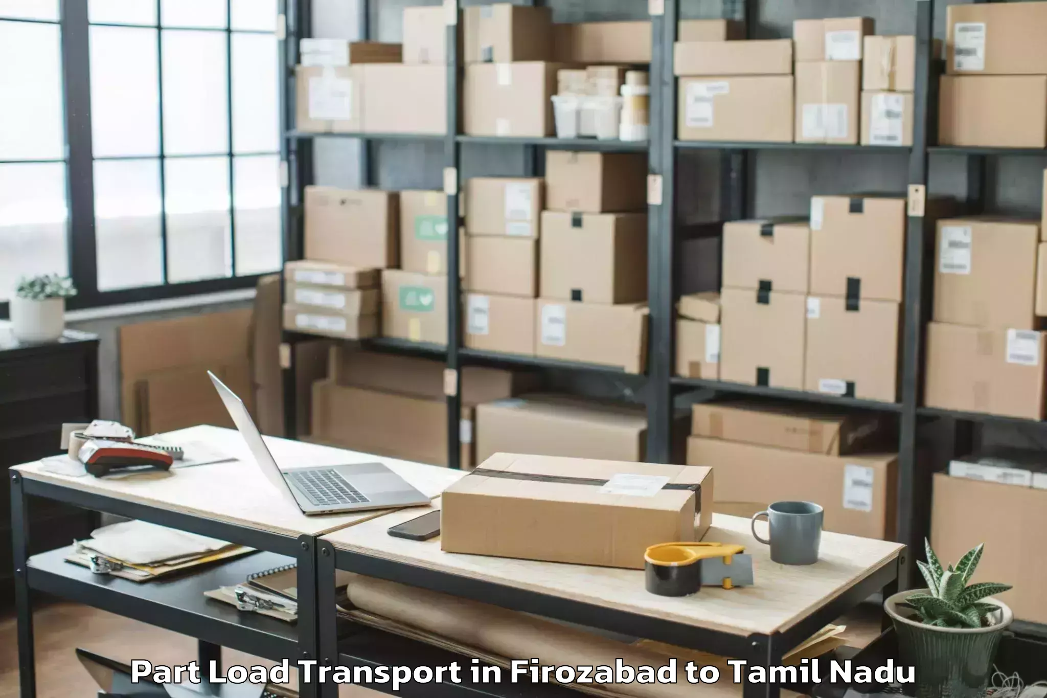 Professional Firozabad to Palayankottai Part Load Transport